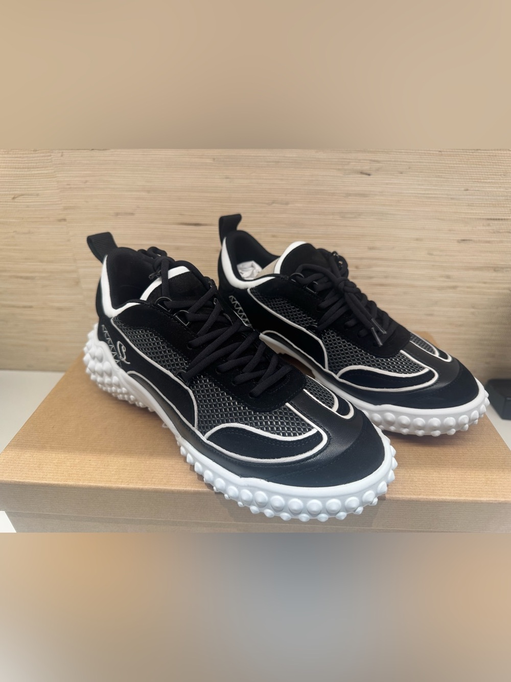 Christian Louboutin Mara Flat Sneakers Black/White Size 38